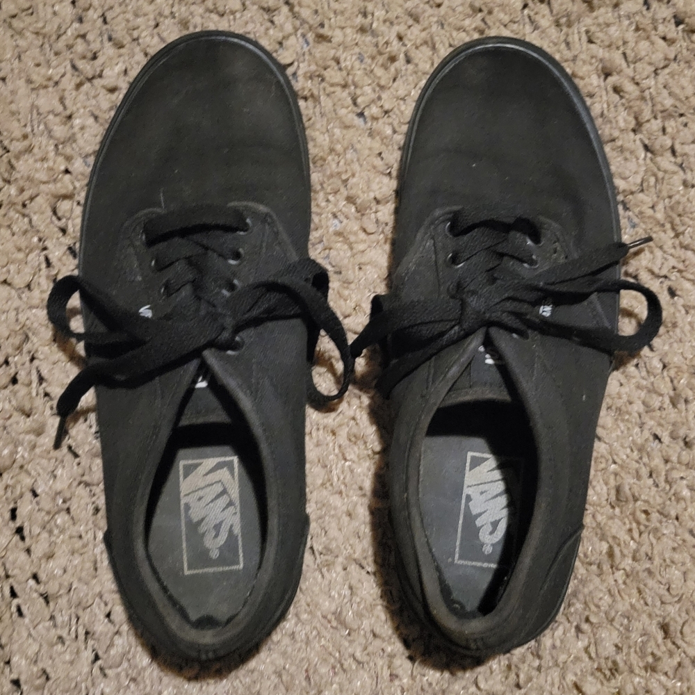Mens VANS Canvas Shoes Black Size 8.5 - Picture 4 of 15